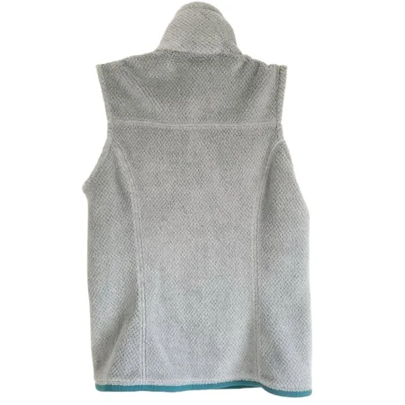 PATAGONIA Re-Tool Fleece Full Zip Vest in Gray w/ Teal Trim Size Small - Picture 3 of 6